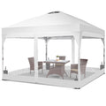 Ainfox 10ft x 10ft Pop Up Canopy Beach Tent with 4 Removable Clear PVC Sidewalls for Events, Parties, Camping
