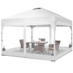 Ainfox 10ft x 10ft Pop Up Canopy Beach Tent with 4 Removable Clear PVC Sidewalls for Events, Parties, Camping