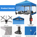 Ainfox 10ft x 10ft Pop Up Canopy Beach Tent with 4 Removable Clear PVC Sidewalls for Events, Parties, Camping
