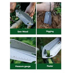 6-in-1 Folding Survival Shovel – Multitool Camping Shovel with Pick and Saw