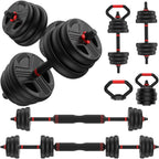 5-in-1 Adjustable Free Weights Set: Dumbbell & Kettlebell
