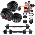 5-in-1 Adjustable Free Weights Set: Dumbbell & Kettlebell