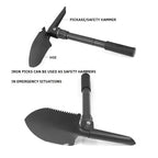 6-in-1 Folding Survival Shovel – Multitool Camping Shovel with Pick and Saw