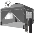 Ainfox 10ft x 10ft Pop Up Canopy Beach Tent with Four Removable Sidewalls for Events, Parties, Camping