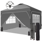 Ainfox 10ft x 10ft Pop Up Canopy Beach Tent with Four Removable Sidewalls for Events, Parties, Camping