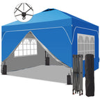 Ainfox 10ft x 10ft Pop Up Canopy Beach Tent with Four Removable Sidewalls for Events, Parties, Camping