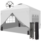 Ainfox 10ft x 10ft Pop Up Canopy Beach Tent with Four Removable Sidewalls for Events, Parties, Camping