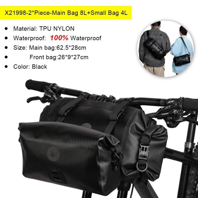Bicycle Bag Waterproof Big Capacity Handlebar Bag 2 Piece Front Tube Cycling Bag  Bike Accessories Bike Bag Waterproof Bike Handlebar Bag Bicycle For Sport Bicycle Cycling Accessories