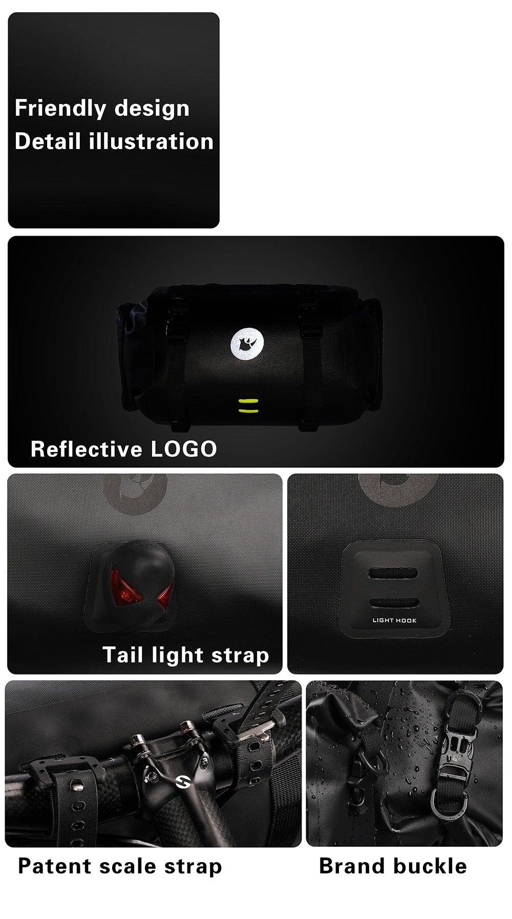 Bicycle Bag Waterproof Big Capacity Handlebar Bag 2 Piece Front Tube Cycling Bag  Bike Accessories Bike Bag Waterproof Bike Handlebar Bag Bicycle For Sport Bicycle Cycling Accessories