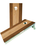 Brown Wood Pattern Striped Cornhole Boards
