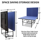 9-Foot Foldable Indoor Ping Pong Table Set with Accessories