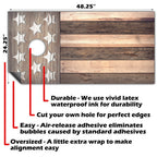 Brown Distressed American Flag - Cornhole Board Wrap - Set of 2