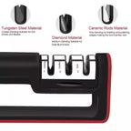 Knife Sharpener Professional Ceramic Tungsten Kitchen Sharpening System Tool