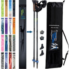 Official Nordic Walking Poles - True Nordic Glove Grip w-flip locks, detachable feet and travel bag - pair - For Heights up to 6’2”