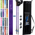 Official Nordic Walking Poles - True Nordic Glove Grip w-flip locks, detachable feet and travel bag - pair - For Heights up to 6’2”